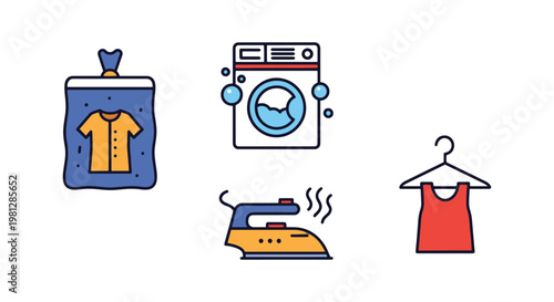 Dry Cleaning Line art vector clean abstract illustration