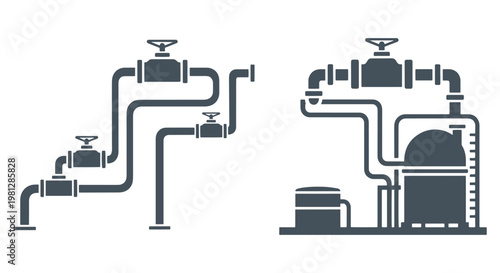 Fuel Distribution Network Line clean abstract creative illustration