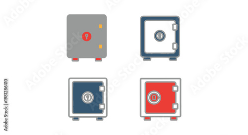 Fireproof container Line art simple abstract minimal illustration