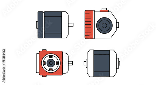 Stepper Motor Line art vector clean abstract color
