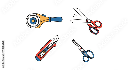 Fabric Cutter Line art vector creative abstract minimal shapes