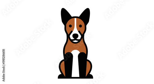 Minimalist Dog Illustration with Clean Lines and Earthy Tones, Vector Graphic Design
