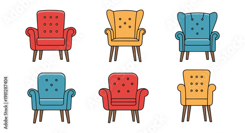 Fabric Dining Chair Line art abstract clean graphic vector