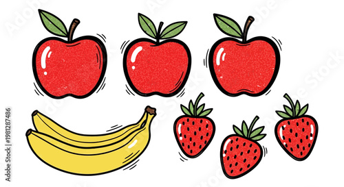Fresh Fruit Illustration Bunch.