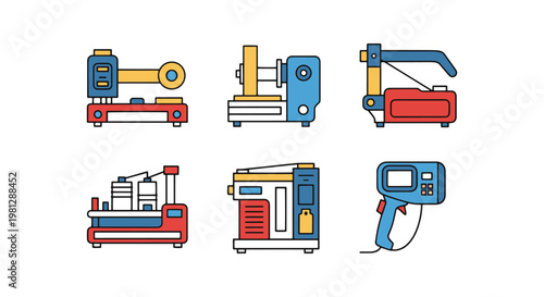 Strapping Machine Line art minimal abstract color shapes