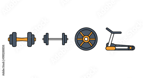 Fitness Center Line art vector clean abstract colorful pattern