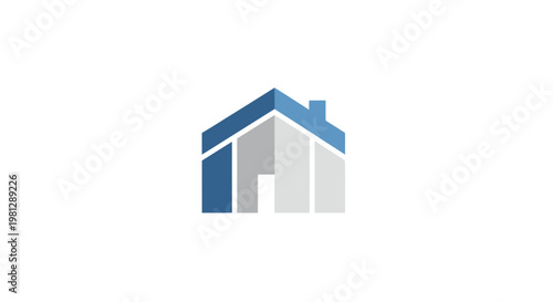 Minimalist home design logo representing residential property, real estate and modern architecture