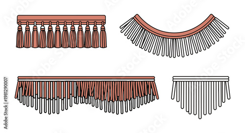 Fabric Fringe Line art vector abstract clean creative illustration