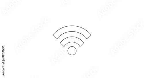 Minimalist representation of a wifi signal icon on a plain white background design