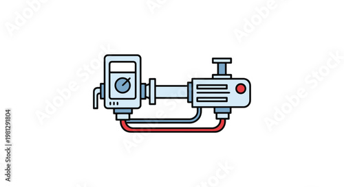 Fuel gas pressure tester Line clean colorful shapes illustration