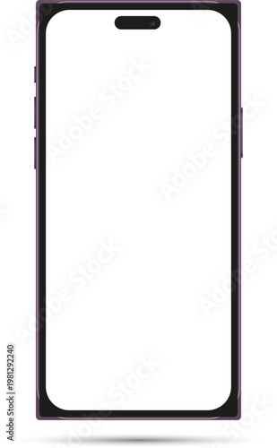 Smartphone screen protector mockup, mobile phone template, blank display, black frame