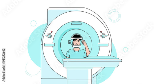 Patient Undergoing Medical Scan in Modern MRI Machine, Healthcare Technology Concept