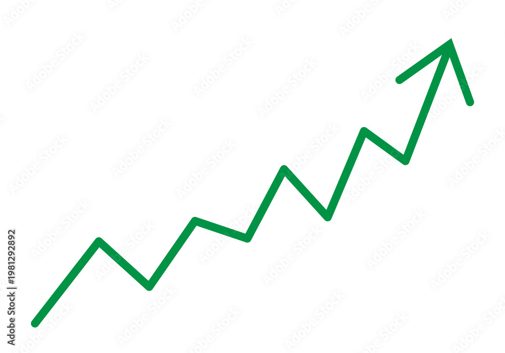 Obraz premium green up trends business stock market profit growth arrow icon