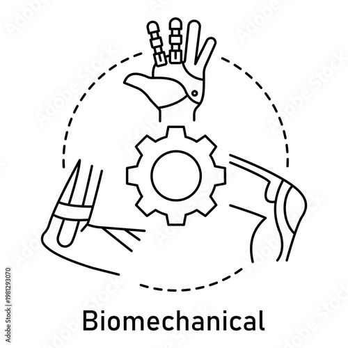 Robotics Healthcare Icon with Biomechanical Concept