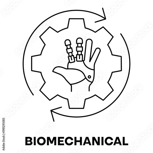 Artificial Limb Line Icon with Engineering System