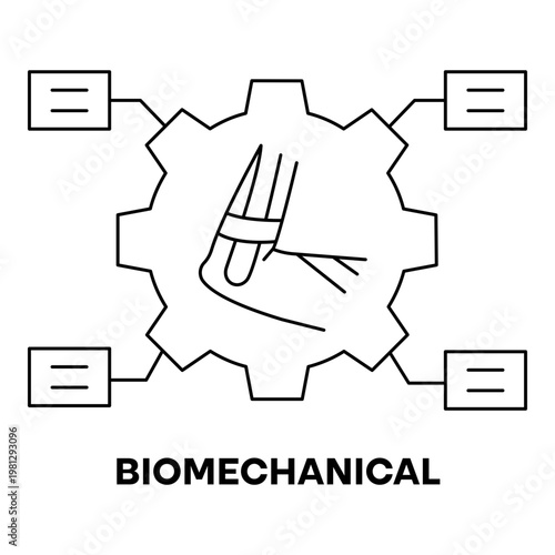 Prosthetic Hand Technology Icon with Mechanical Design