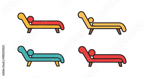 Chaise Bed Line art vector creative abstract illustration
