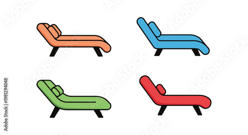 Chaise Lounge Line art vector minimal abstract clean shapes