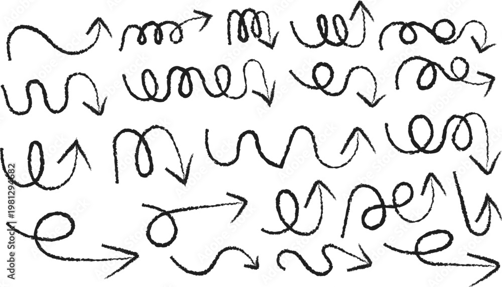 Obraz premium Collection of hand drawn arrows diverse styles and shapes for design illustration