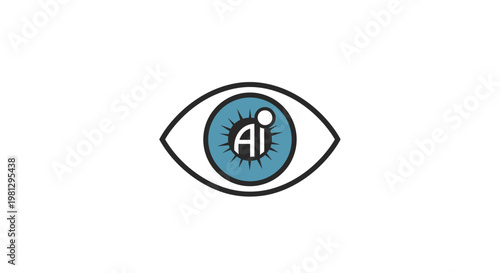 Conceptual representation of artificial intelligence through the symbol of an eye