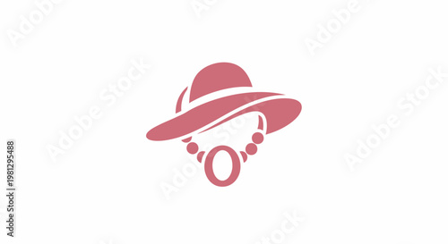 Elegant Hat and Necklace Illustration: A Stylish and Sophisticated Design Concept
