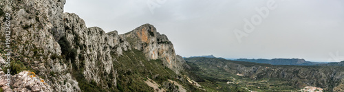 Natural arch in the mountain, Penya Foradà, in Vall de Gallinera, Comunidad Valenciana, Spain