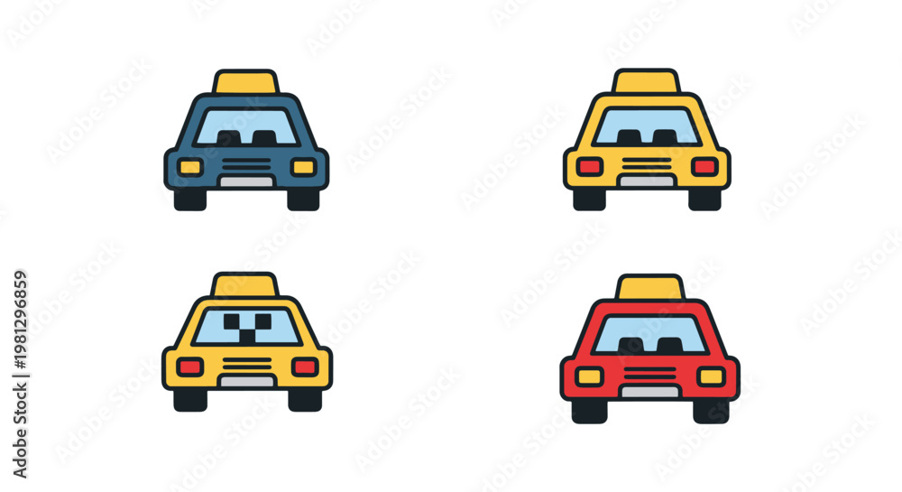 Naklejka premium taxi stand Line art vector clean minimal abstract