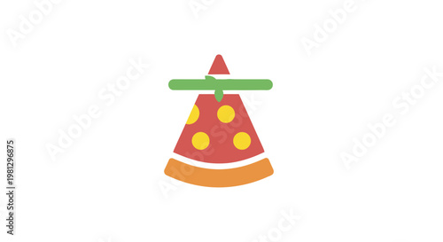 Abstract Pizza Helicopter Icon Design Concept for Food and Technology Representation