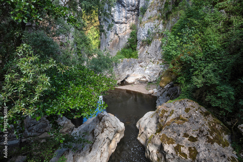 Summer view of Erma River Gorge near town of Tran, Bulgaria
