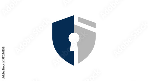 Abstract Shield Logo Featuring Keyhole Indicating Security and Confidentiality