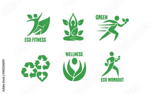 Eco-conscious fitness and wellness icon collection