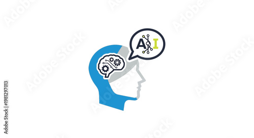 Conceptual illustration of artificial intelligence and the future of human intellect
