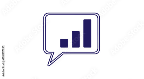 Data Visualization Graphic: Progress Bar Indicator Within a Speech Bubble Illustration