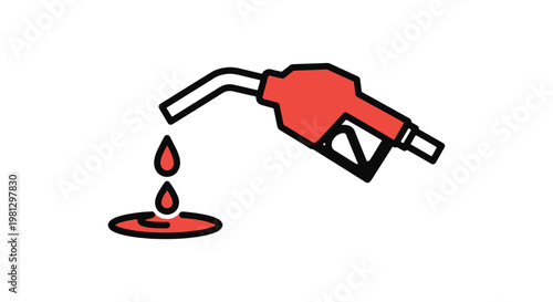 Fuel Leakage Line art vector clean simple shapes