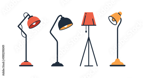 Floor Lamp Stand Line art creative abstract vector design
