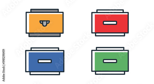 Chest Drawers Line art vector simple minimal shapes