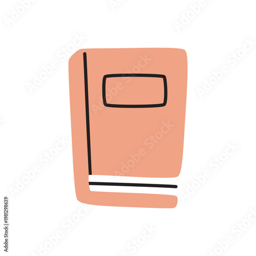 Doodle book icon hand drawn in a modern minimalistic style. Knowledge and education symbol isolated on white background. Vector illustration