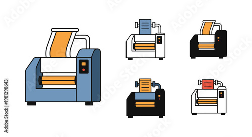Flow Pack Machine Line art simple modern abstract illustration