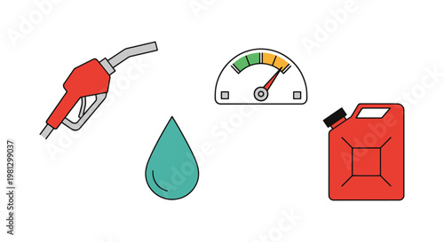 Fuel Line art vector set minimal modern abstract illustration