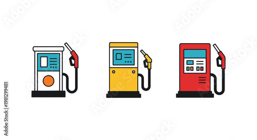 Diesel pump flat Line art creative abstract illustration