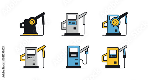 Diesel pump flat Line art modern clean abstract vector