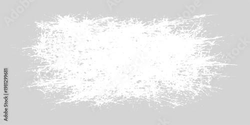 A textured abstract white splatter or brushstroke effect against a neutral gray background creates a dynamic visual high quality professional detailed