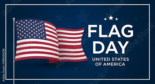 American Flag Day on a blue background