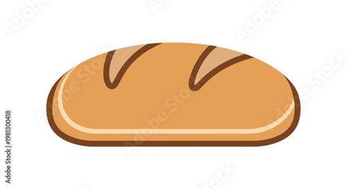 Cartoon-style illustration of a loaf of bread, ideal for culinary or bakery-themed projects