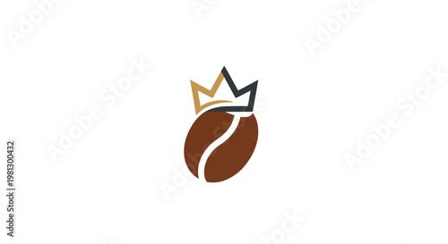 Coffee bean crowned: Logo design featuring a coffee bean with a stylized golden crown