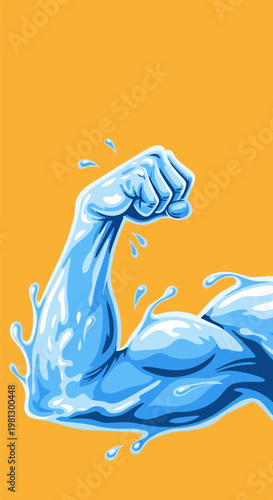 Water Muscle Flexing Arm.