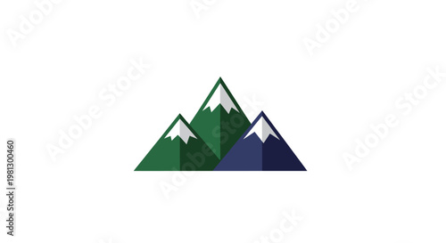 Geometric Mountain Range Icon Illustrating Nature and Outdoor Concepts for Graphic Design