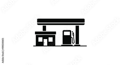 Fuel market vector Line art creative simple shapes illustration
