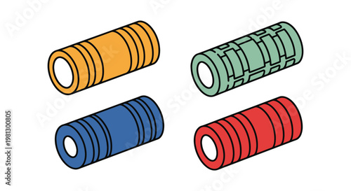 Foam Rollers Line art vector creative abstract
