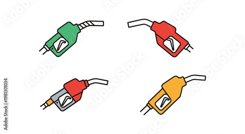 Fuel nozzle flat Line art modern abstract simple vector